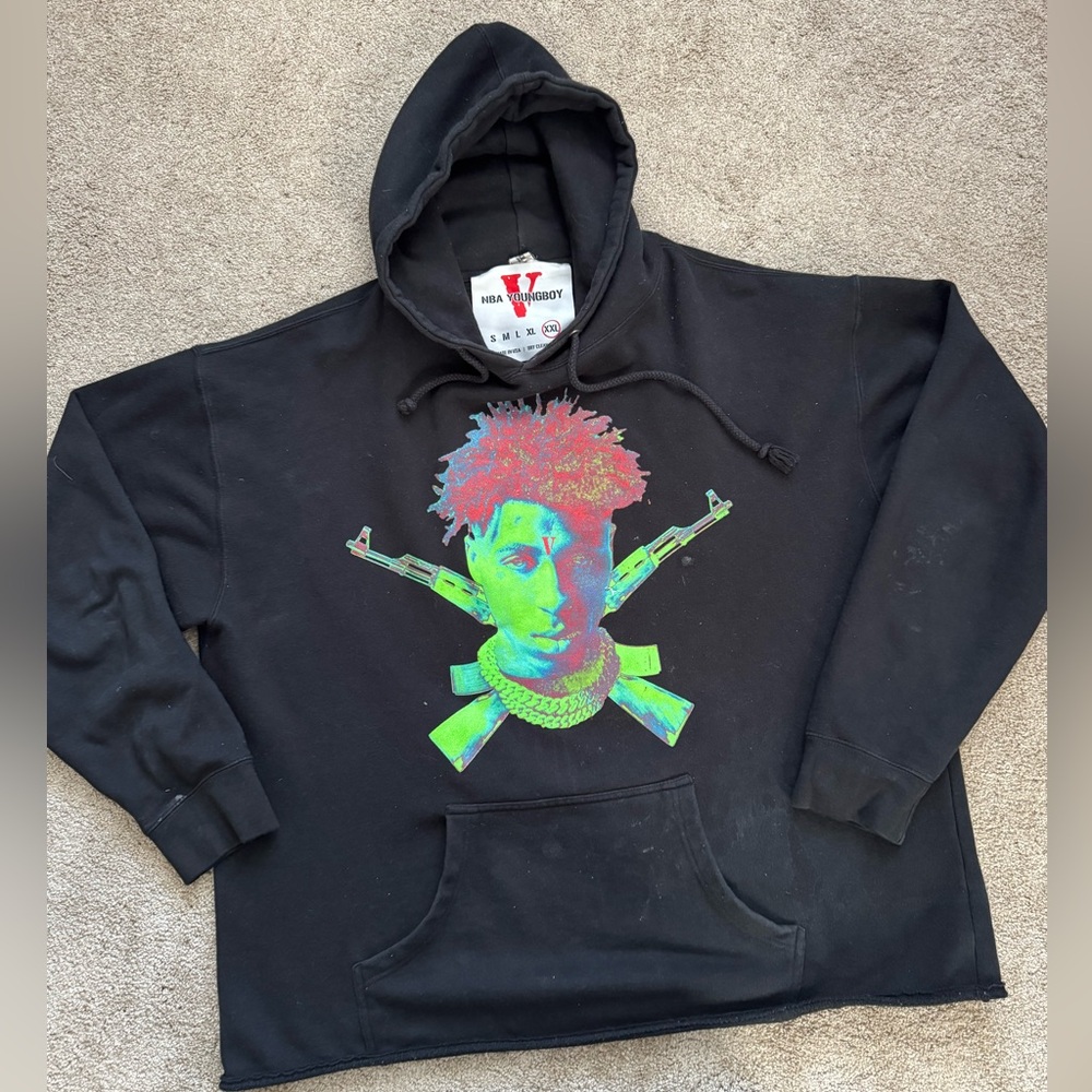 #75 NBA YoungBoy Black Hoodie with Colorful Graphic